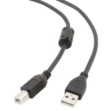   USB 2.0 A-B összekötő kábel 1.8m, prémium, zavarszűrő ferritgyűrűvel