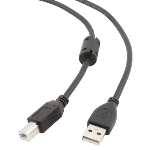 USB 2.0 A-B összekötő kábel 1.8m, prémium, zavarszűrő ferritgyűrűvel