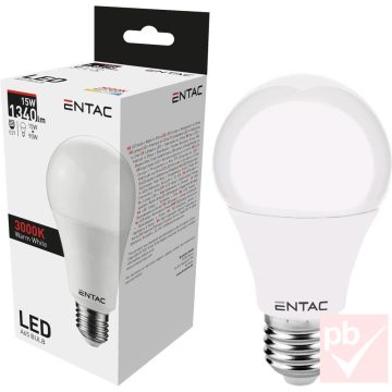 Entac LED fényforrás, E27, 15W, 3000K, 1340lm, gömb (G65)