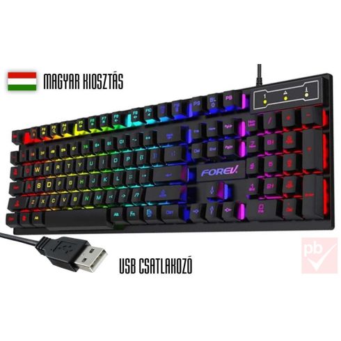 Forev FV-Q1S RGB LED USB gamer billentyűzet