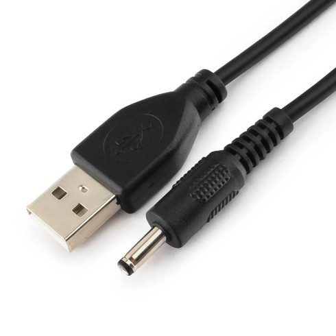 USB DC töltő kábel (USB Type-A dugó / 3.5x1.0mm DC dugó) 1.8m