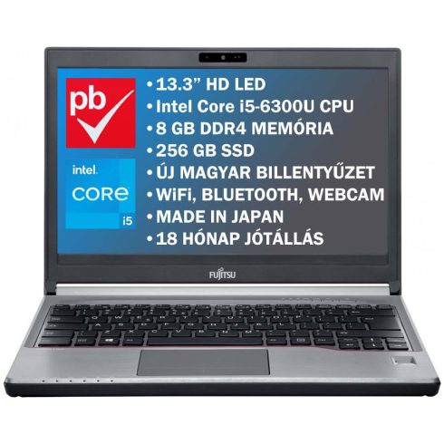 Fujitsu Lifebook E736 13.3" felújított prémium használt laptop (Core i5, 8GB, 256GB)