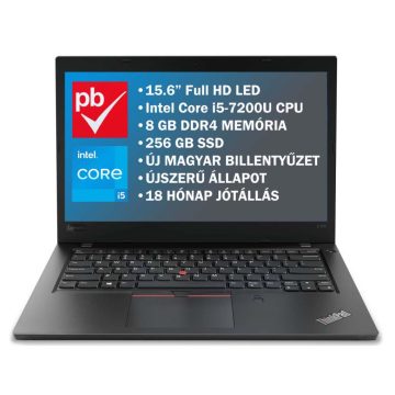   Lenovo ThinkPad L580 15.6" felújított prémium használt laptop (Core i5, 8GB, 256GB, Full HD)