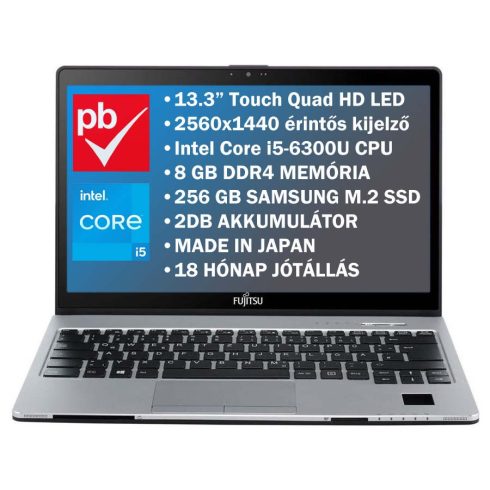 Fujitsu Lifebook S936 13.3" Touch felújított prémium használt laptop (i5, 8GB, 256 GB)