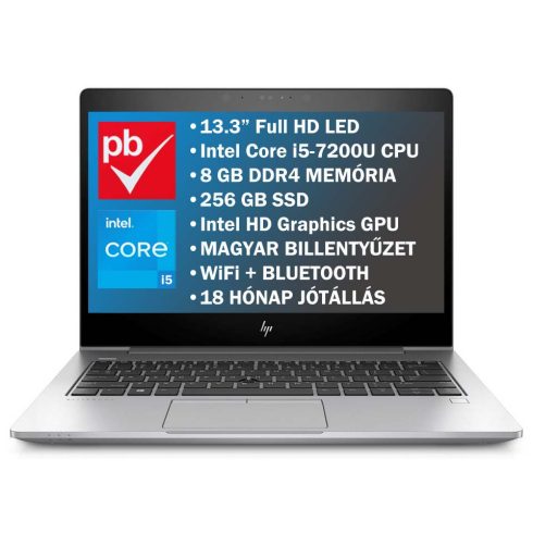 HP EliteBook 830 G5 13.3" felújított prémium használt laptop (Core i5, 8GB, 256GB)