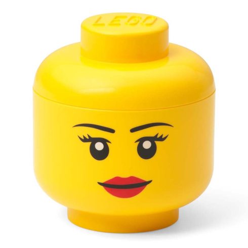 Lego Storage Head (mini) Girl sárga színű műanyag tárolódoboz