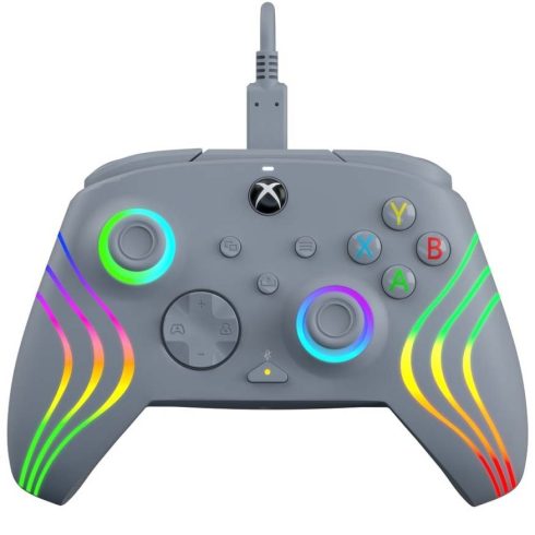 PDP Afterglow Wave szürke vezetékes RGB LED XBOX kontroller + ajándék Game Pass